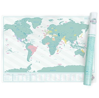 Scratch Map Skrabekort Hello Verdenskort