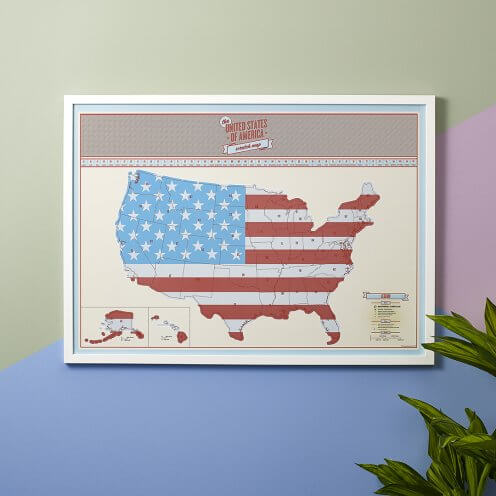 Scratch Map Skrabekort USA Kort over Amerika