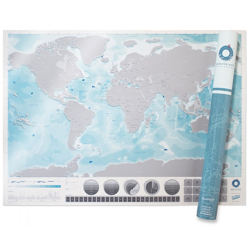 Scratch Map Skrabekort Oceans Verdenskort