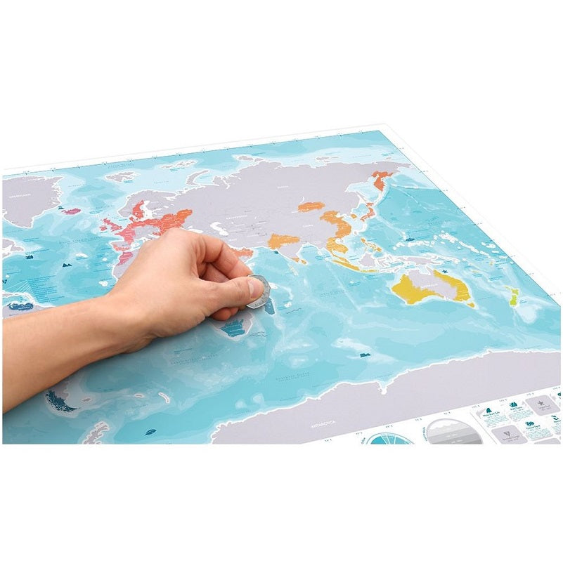 Scratch Map Skrabekort Oceans Verdenskort