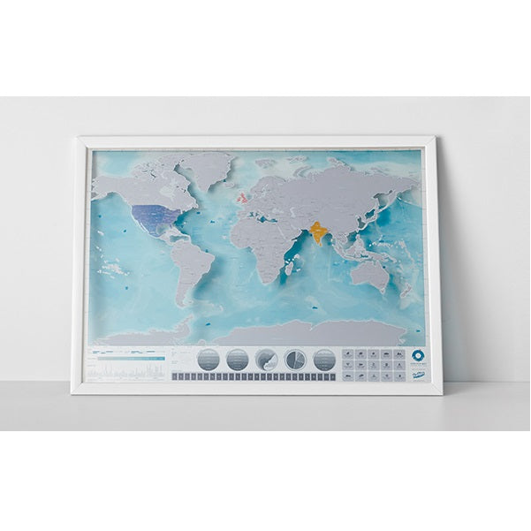 Scratch Map Skrabekort Oceans Verdenskort