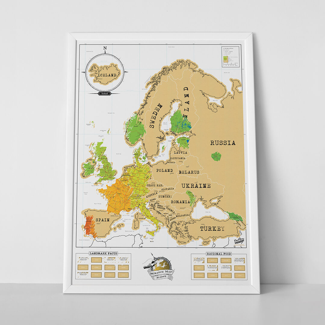 Scratch Map Skrabekort Europe Europakort