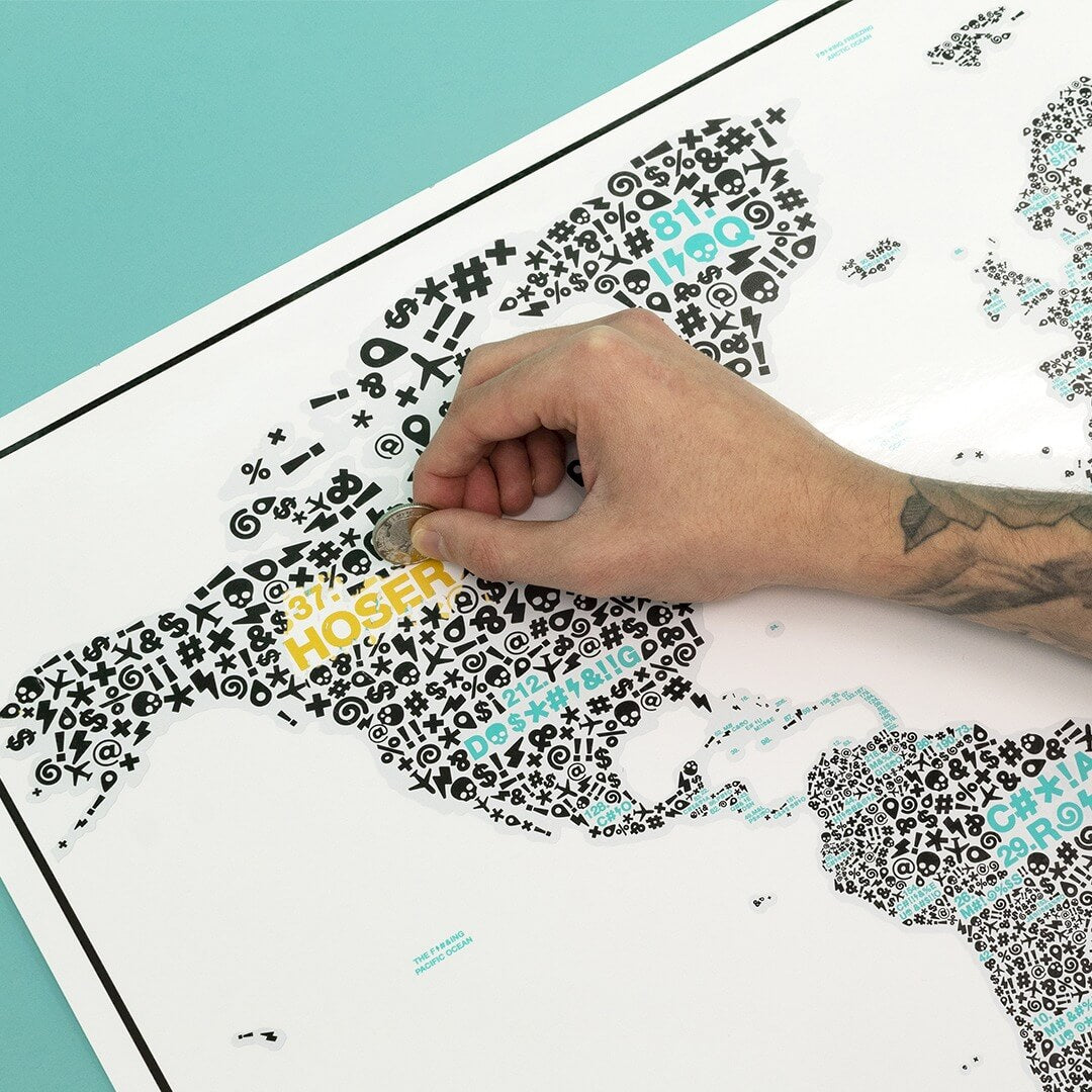 Scratch Map Of The F*#?ing World Skrabekort Verdenskort