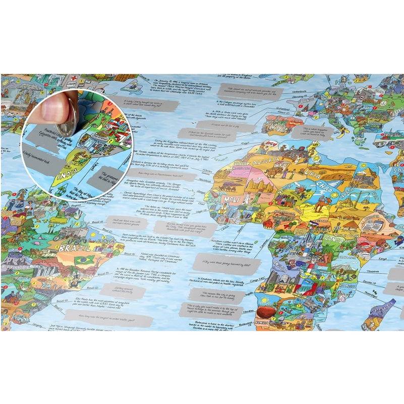 Scratch Map Skrabekort WTFact Map Verdenskort