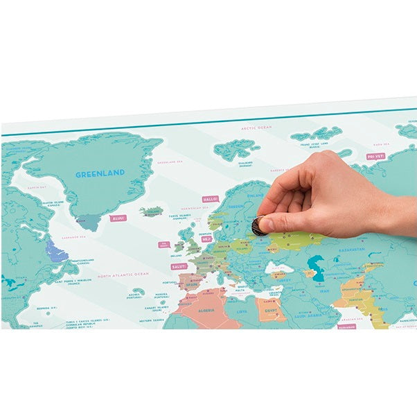 Scratch Map Skrabekort Hello Verdenskort