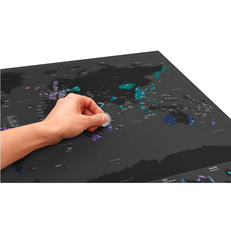 Scratch Map Skrabekort Capitals Verdenskort