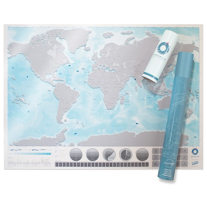 Scratch Map Skrabekort Oceans Verdenskort