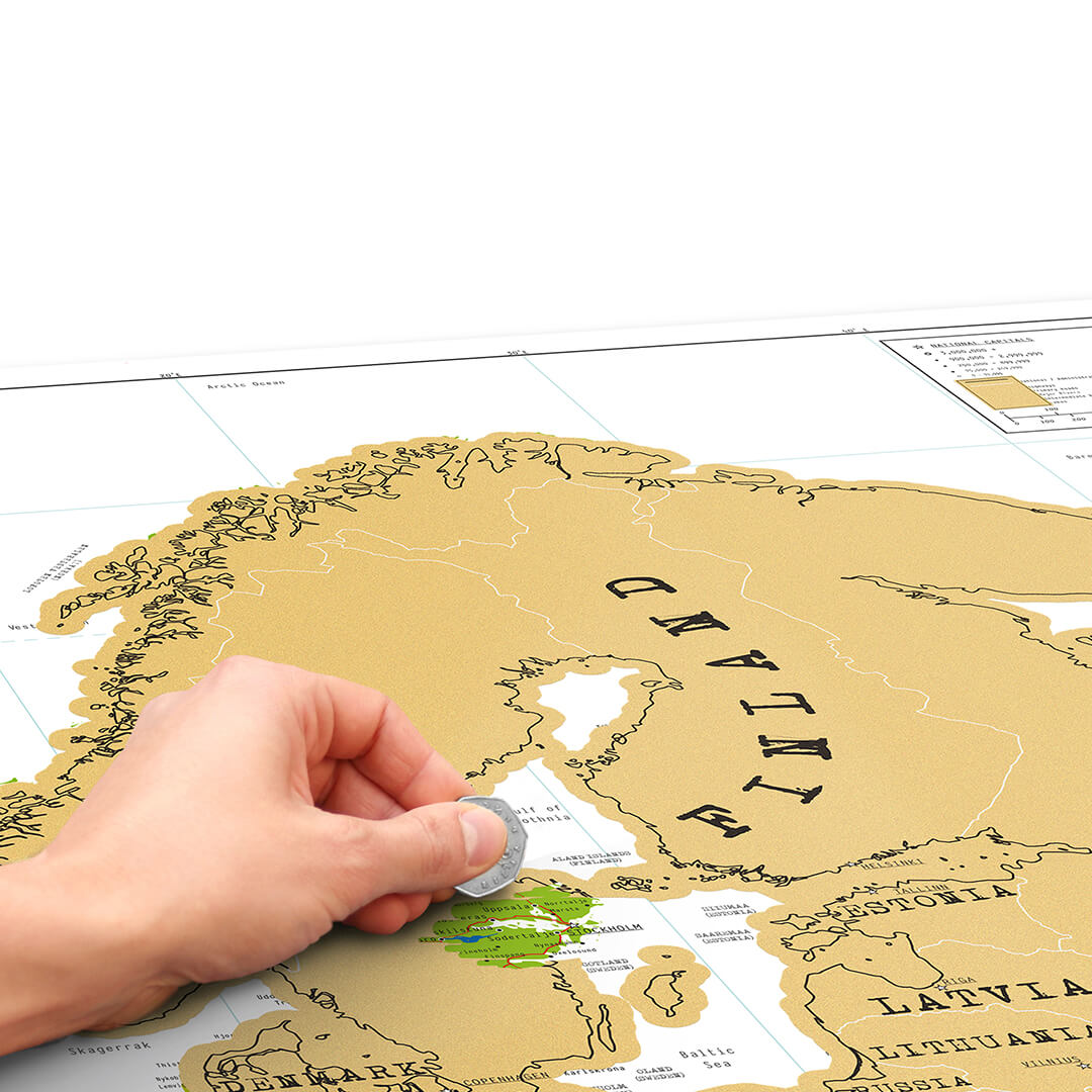 Scratch Map Skrabekort Europe Europakort