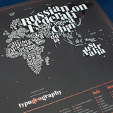 Scratch Map Skrabekort Typogeography Verdenskort