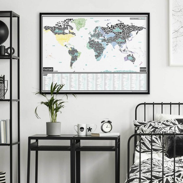 Scratch Map Of The F*#?ing World Skrabekort Verdenskort