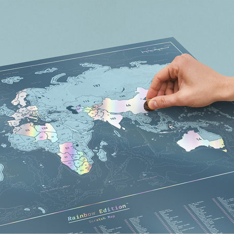 Scratch Map Skrabekort Rainbow Verdenskort