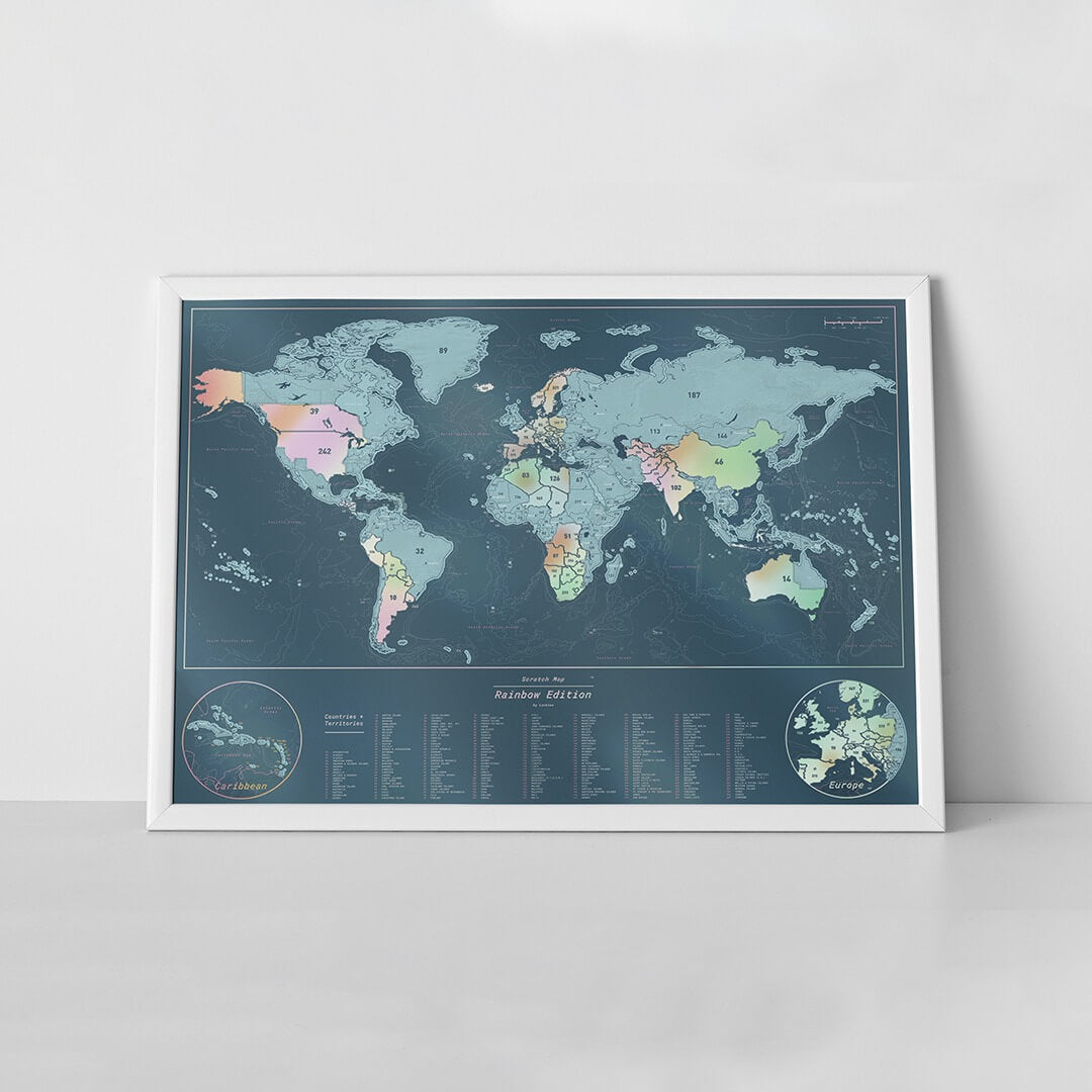 Scratch Map Skrabekort Rainbow Verdenskort