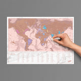 Scratch Map Skrabekort Rose Gold Travel Verdenskort til rejse